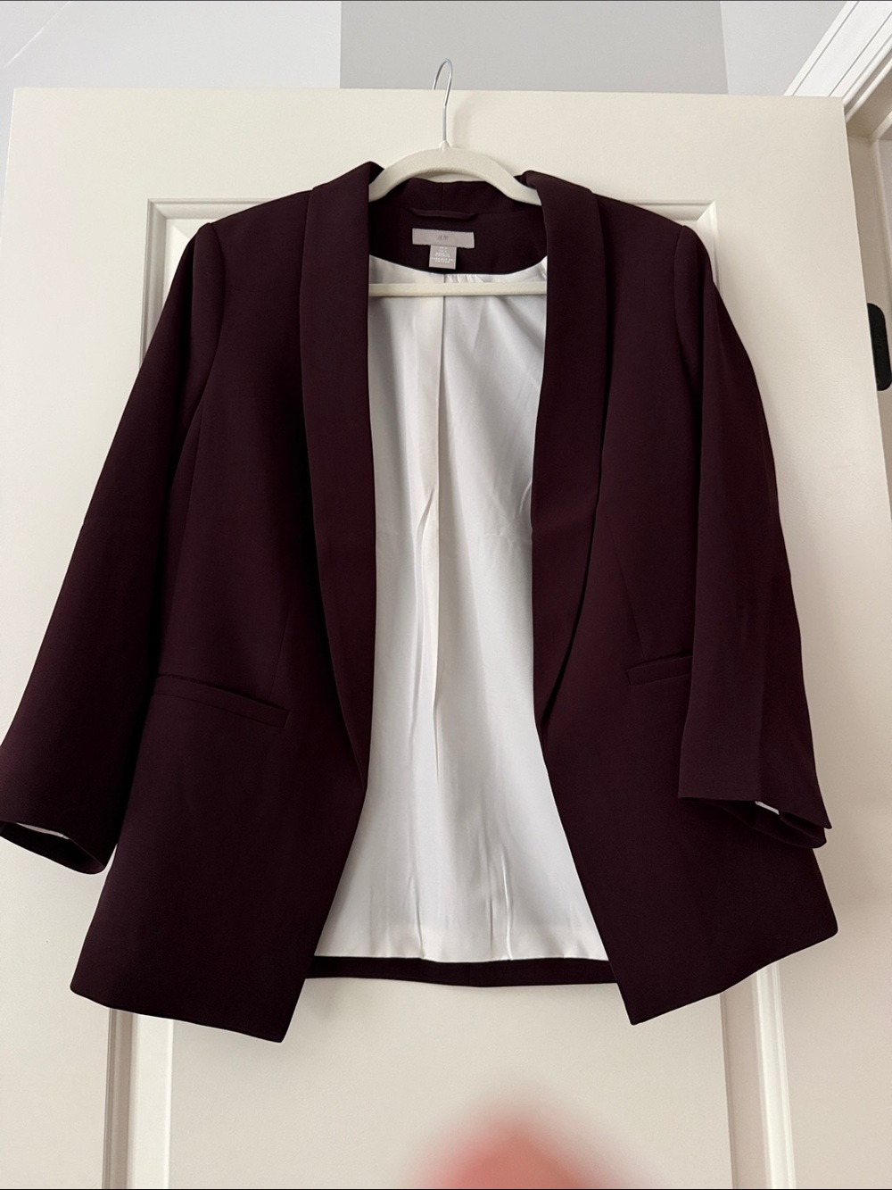 H&M Deep Plum Open-Front Blazer Jacket